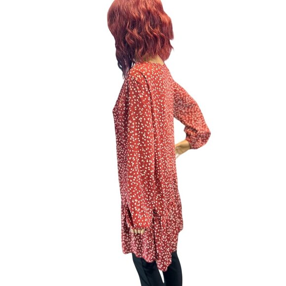 (5 for $25) ePretty Lantern Sleeve Ruffle‎ Tunic Dress size small NWT - Picture 3 of 6